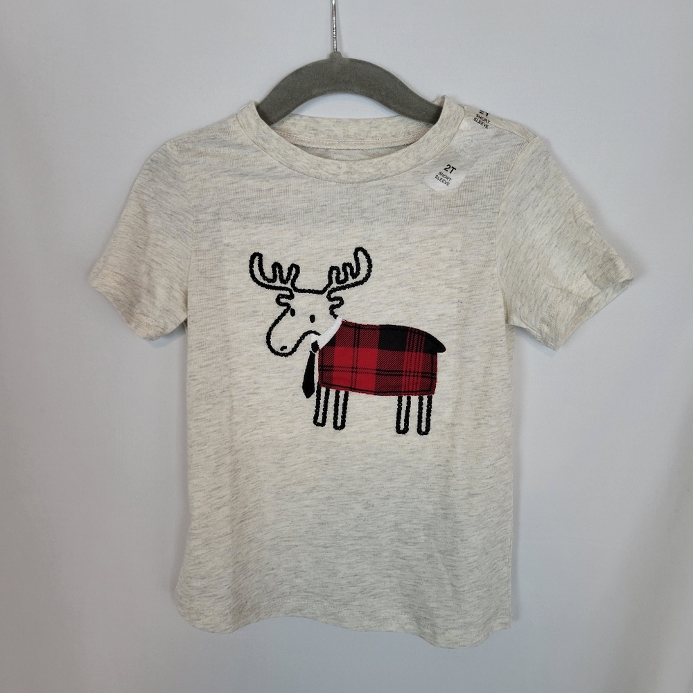 NEW - First Impressions Boy's Short Sleeve Top with Moose Design
